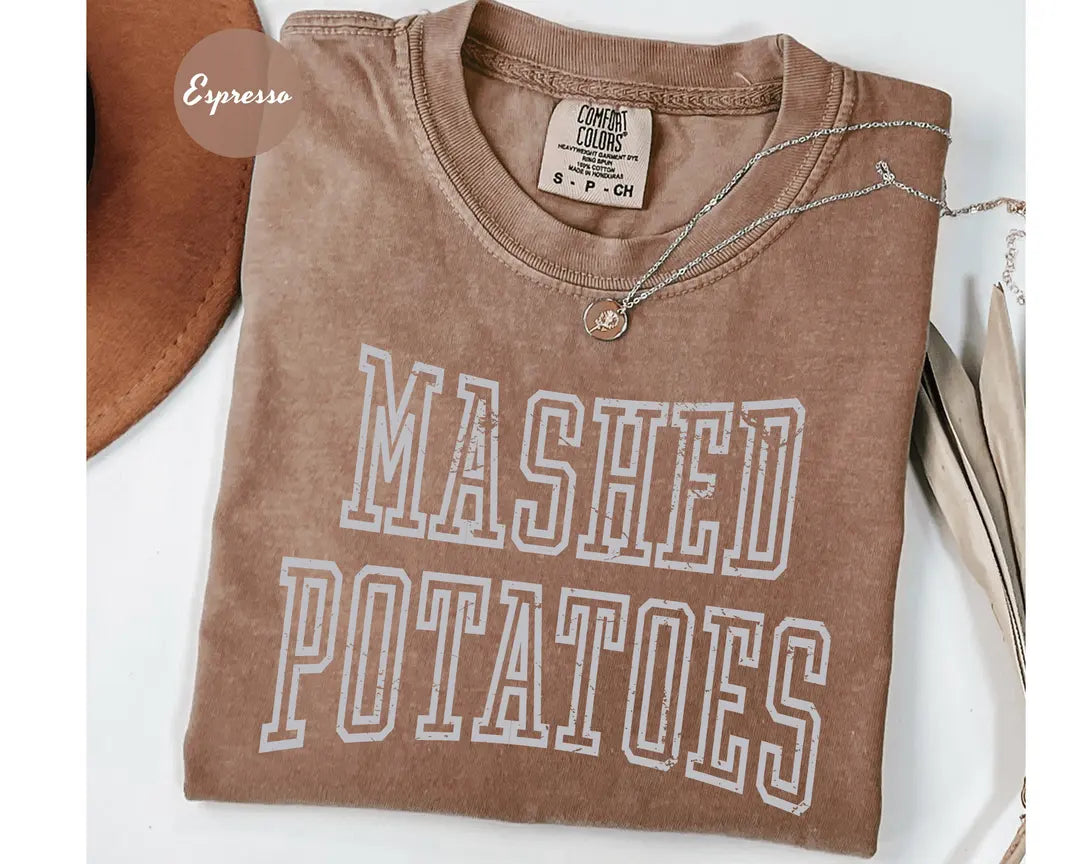 Comfort Colors 1717 T-shirt with Varsity Thanksgiving Dinner Food design alternate view