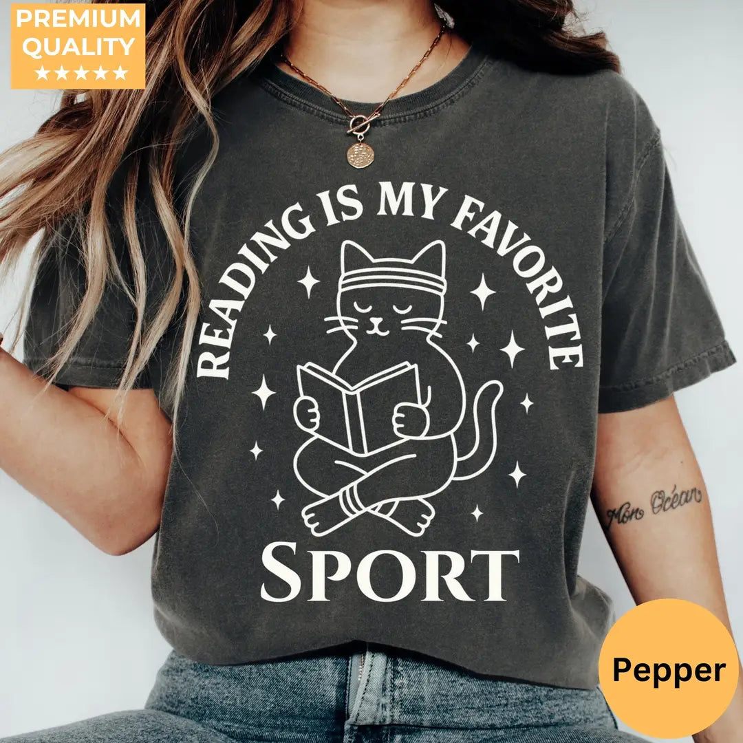 Pepper Comfort Colors 1717 T-shirt with Reading design, hero view.