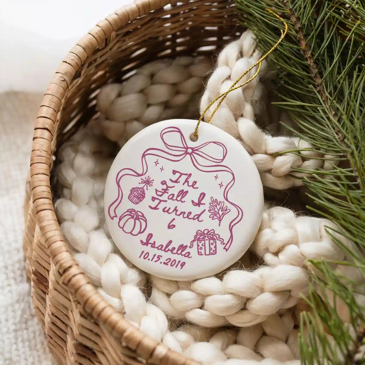 fall i turned 6 ornament lifestyle basket