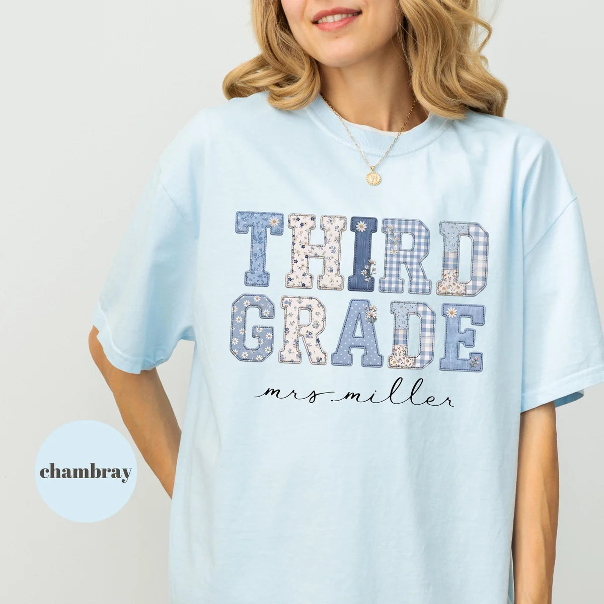 Comfort Colors 1717 T-shirt with Third Grade Teacher design alternate view view 3