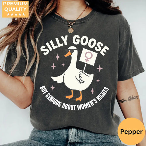 Pepper Comfort Colors 1717 T-shirt with Feminist design, hero view.
