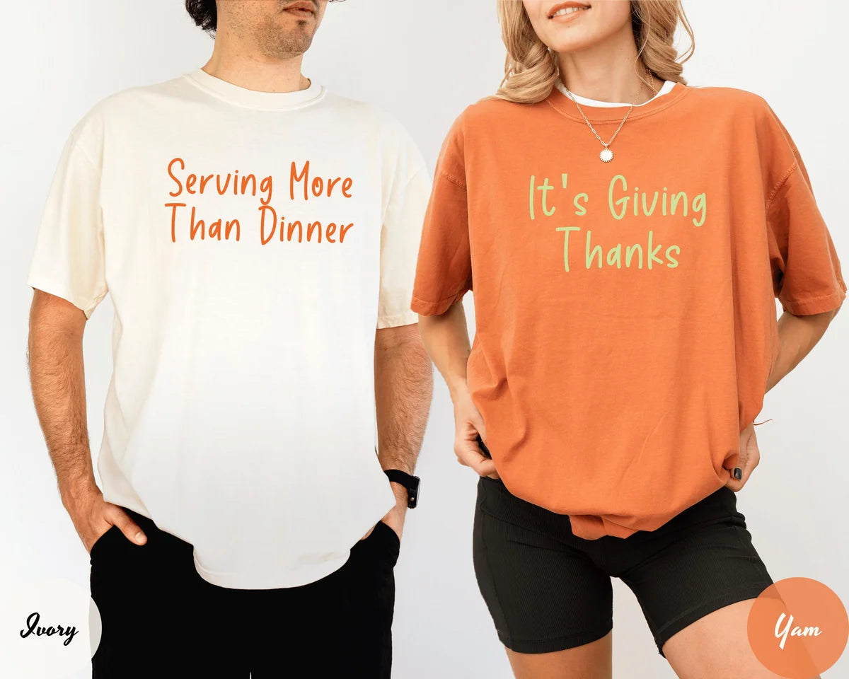 Ivory Comfort Colors 1717 T-shirt with Thanksgiving Gen Z Funny Phrase design
