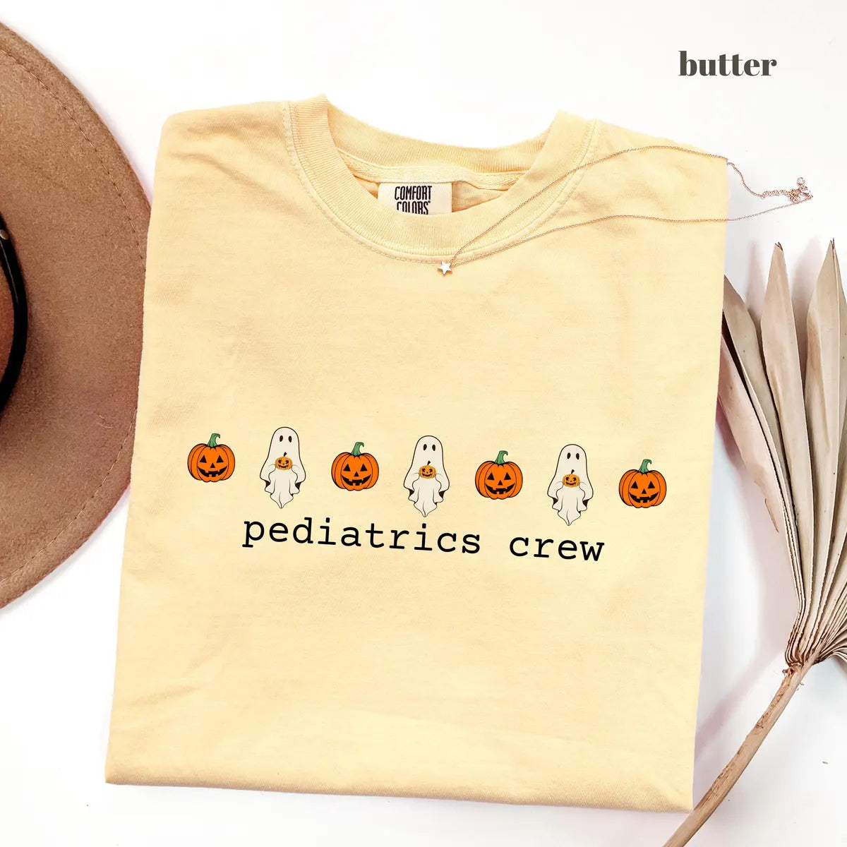Butter Comfort Colors 1717 T-shirt with Pediatrics Crew design