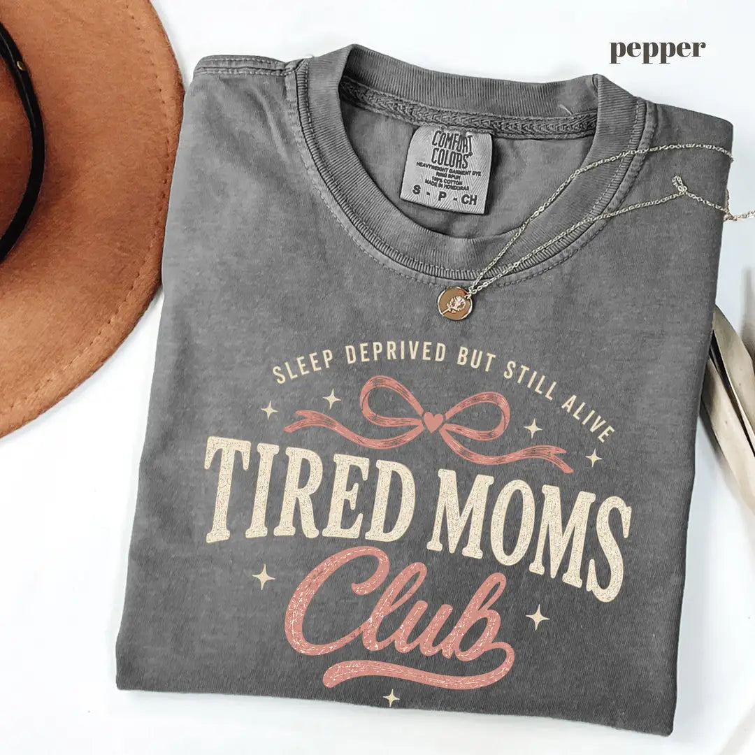 Comfort Colors 1717 T-shirt with Tired Moms Club design alternate view view 5