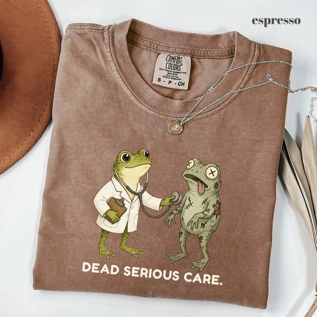 Espresso Comfort Colors 1717 T-shirt with Dead Serious Care design