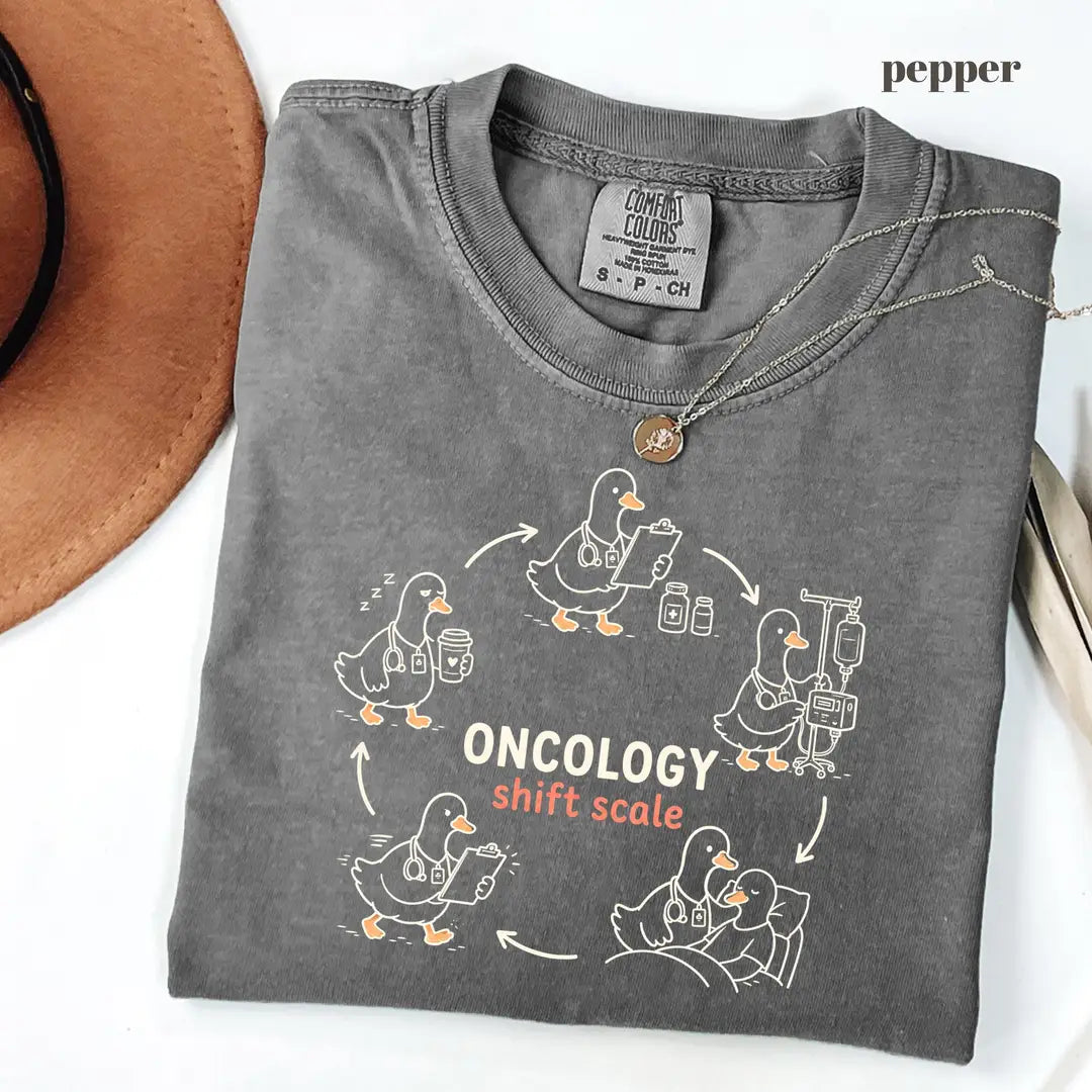 Pepper Comfort Colors 1717 T-shirt with Oncology Nurse design view 2