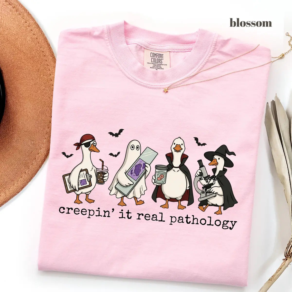 Blossom Comfort Colors 1717 T-shirt with Pathology Halloween design