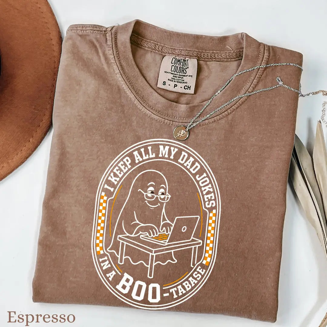 Funny Dad Joke Halloween Comfort Colors T-Shirt alternate product view in Espresso.