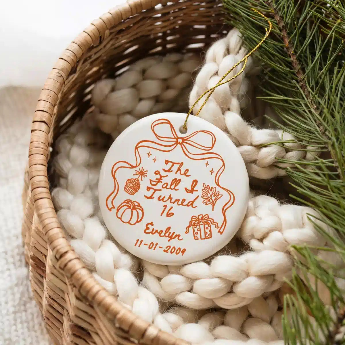 fall i turned 16 ornament lifestyle basket