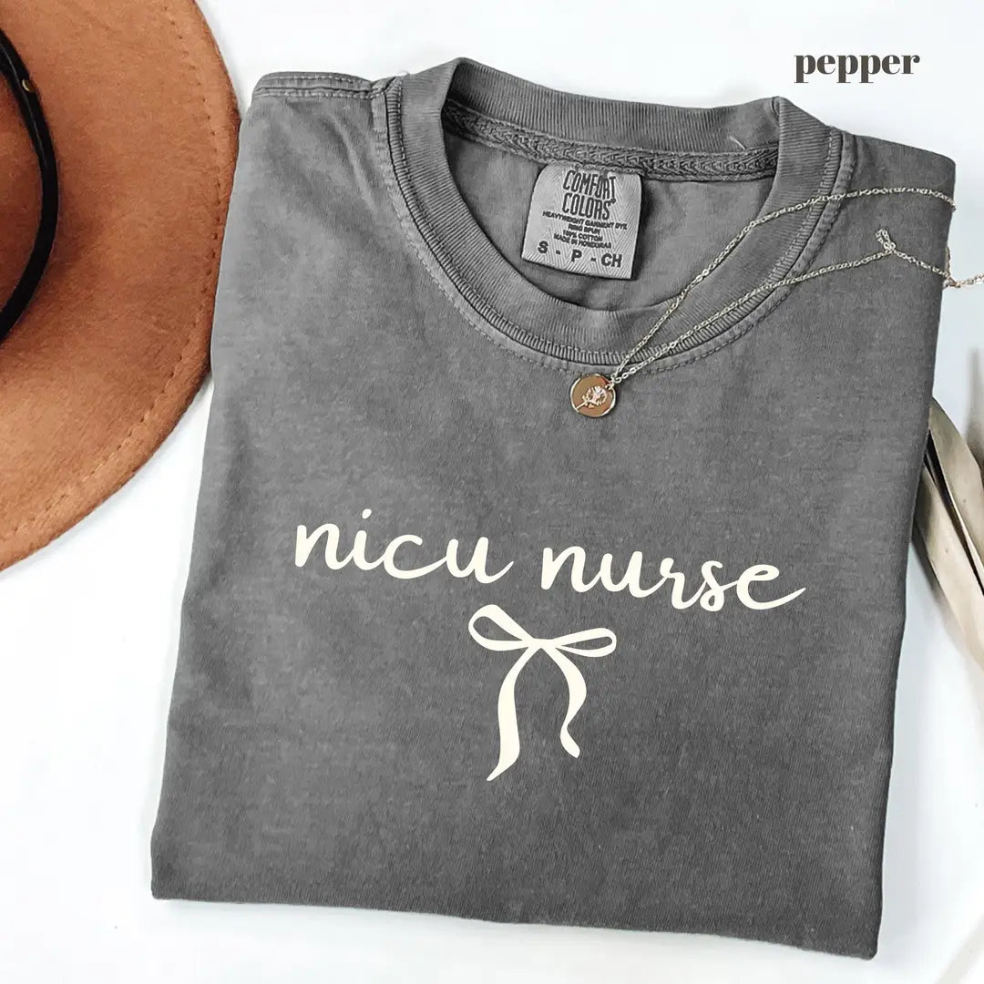 Pepper Comfort Colors 1717 T-shirt with Nicu Nurse design view 2