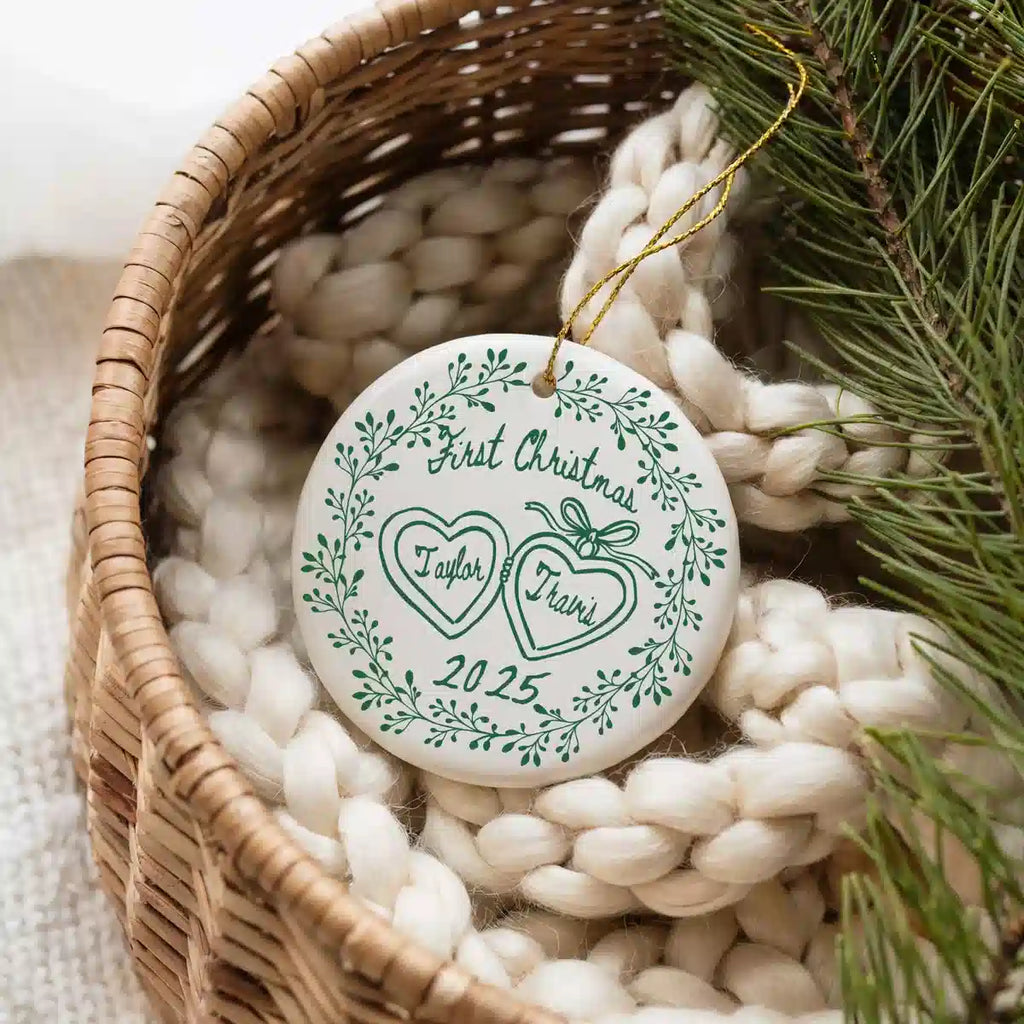 first christmas engaged ornament lifestyle basket