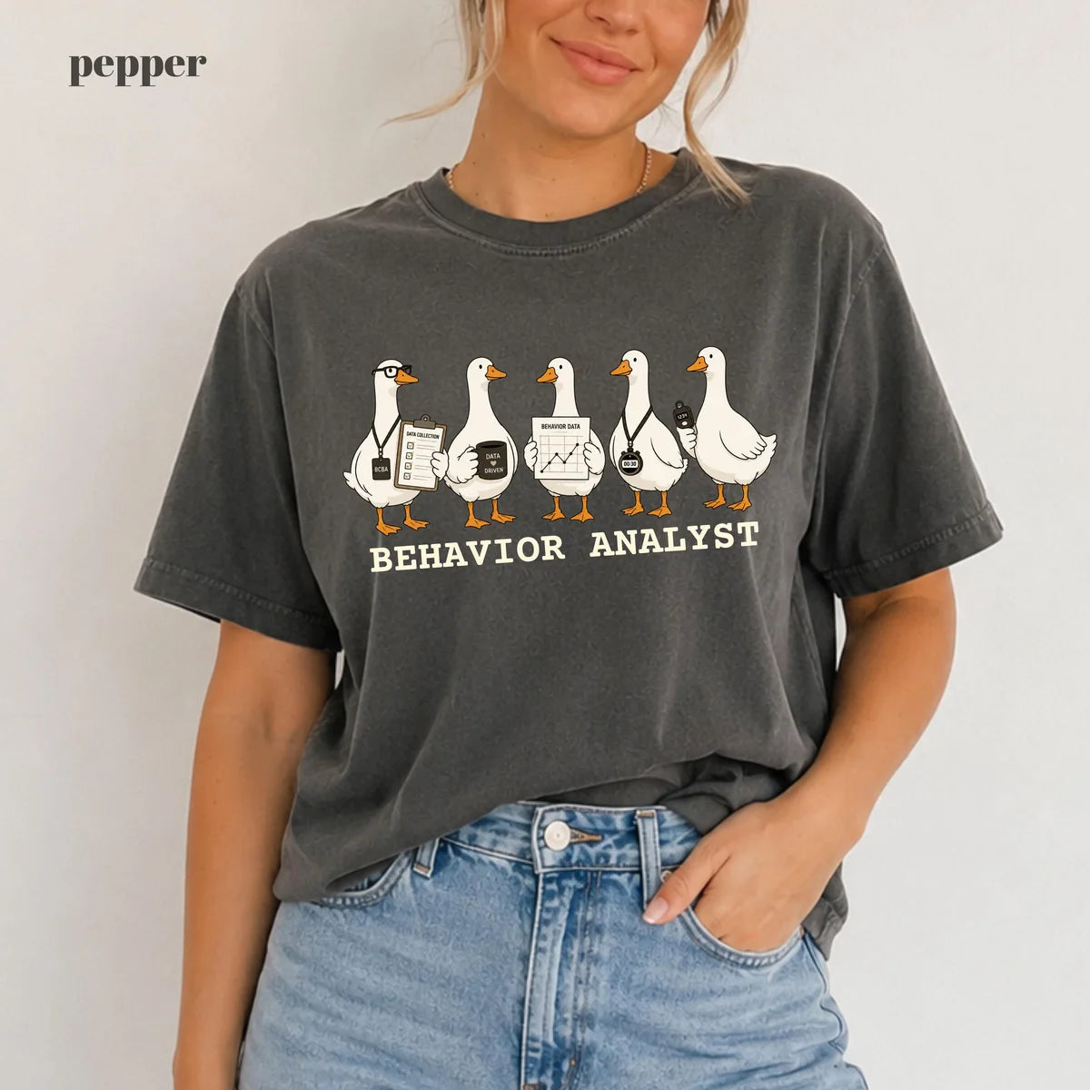 Pepper Comfort Colors 1717 T-shirt with Behavior Analyst design