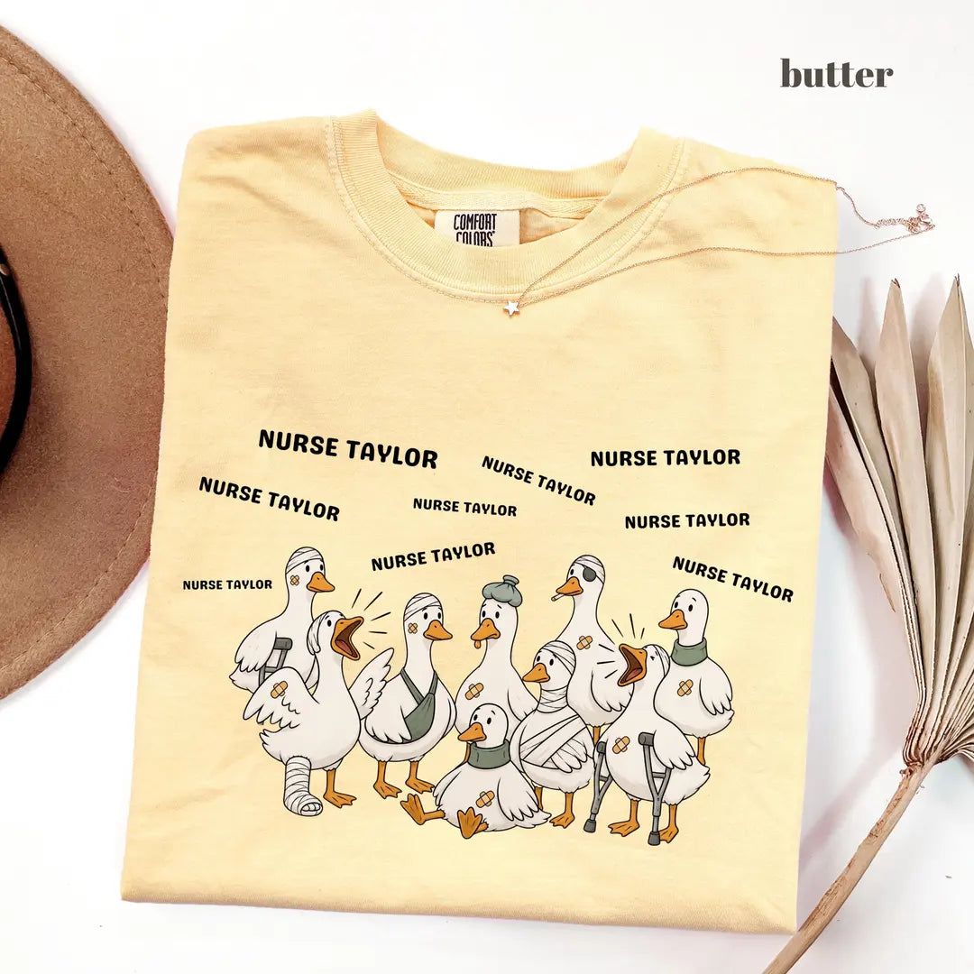 Butter Comfort Colors 1717 T-shirt with Nurse design