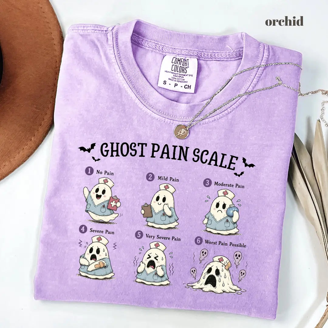 Comfort Colors 1717 T-shirt with Ghost Pain Scale Nurse design alternate view view 2