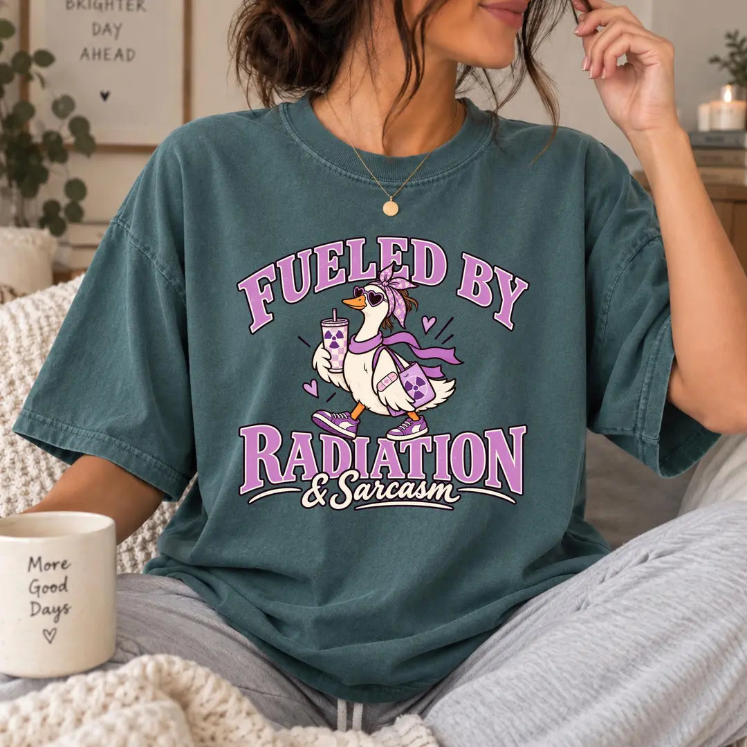 Comfort Colors 1717 T-shirt with Radiation Therapist design worn by a model view 2