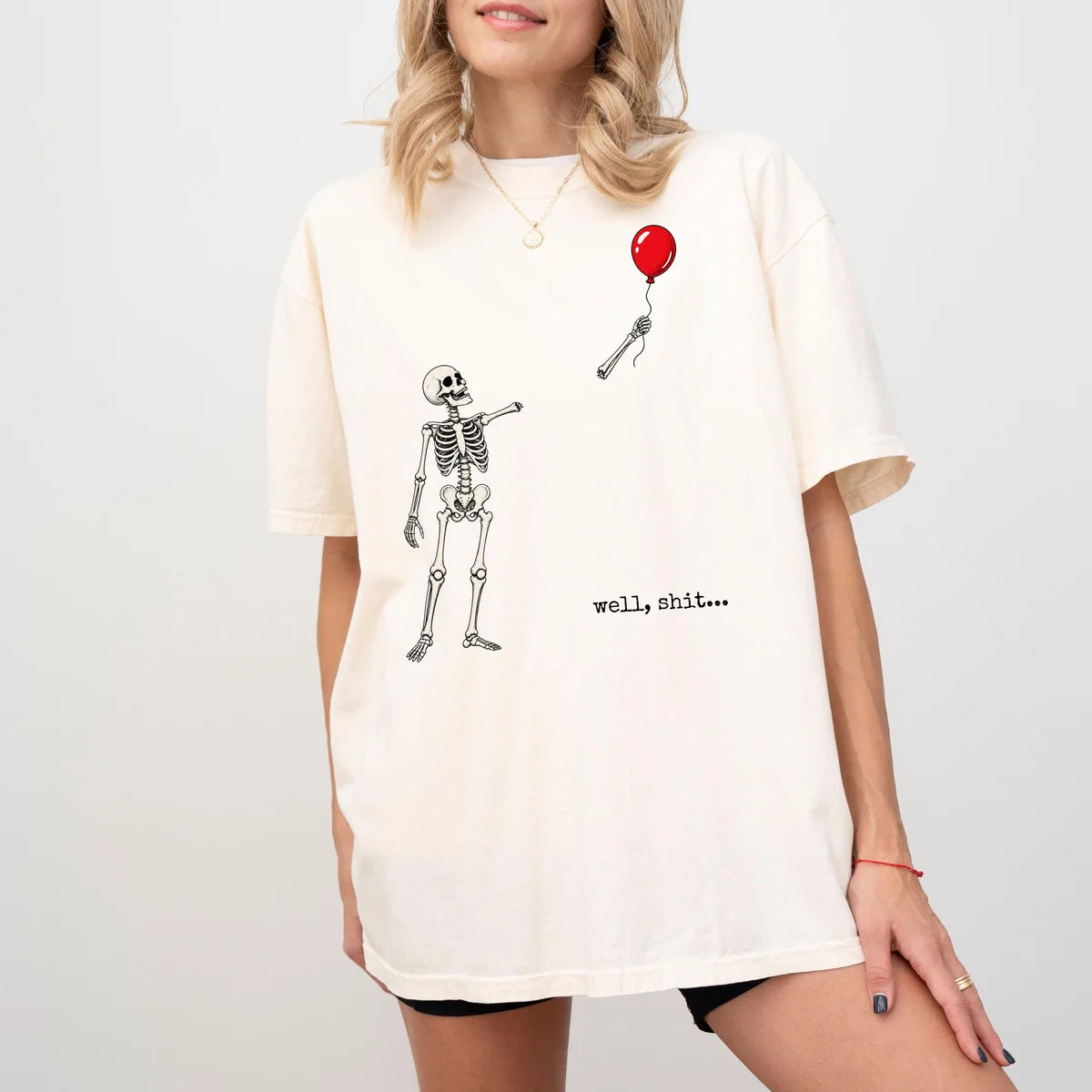 Comfort Colors 1717 T-shirt with Well Shit Skeleton design alternate view view 5