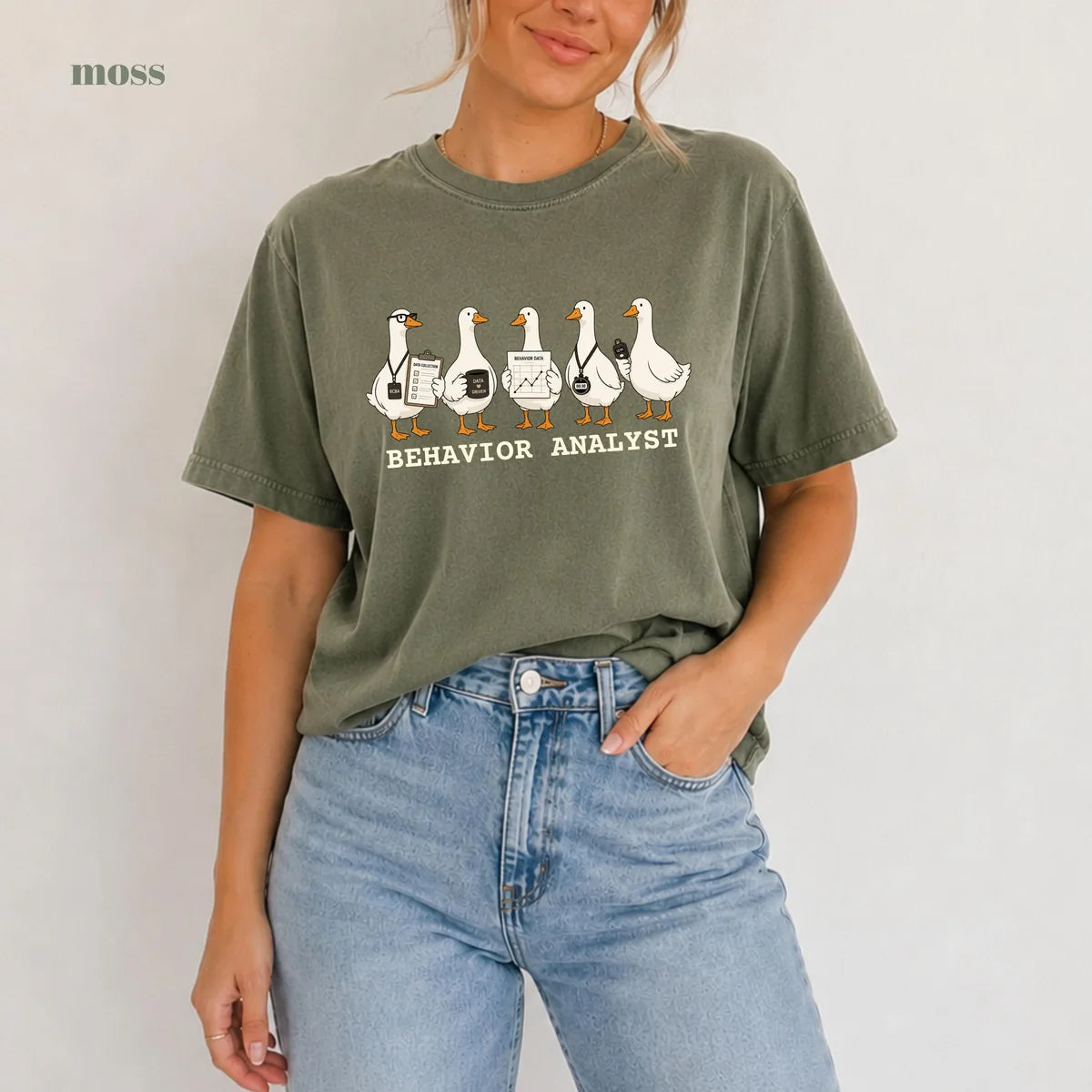 Moss Comfort Colors 1717 T-shirt with Behavior Analyst design