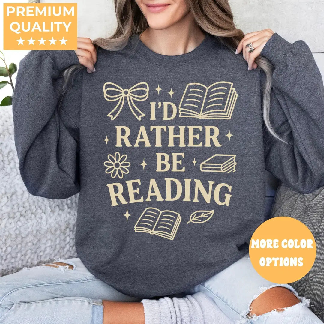 Crewneck sweatshirt with Women’s Reading design, alternate product view.