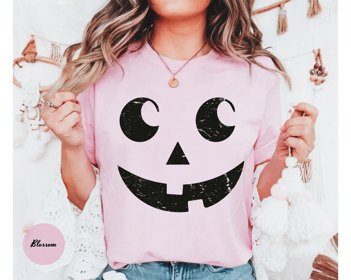 Comfort Colors 1717 T-shirt with Retro Pumpkin Face design alternate view view 2