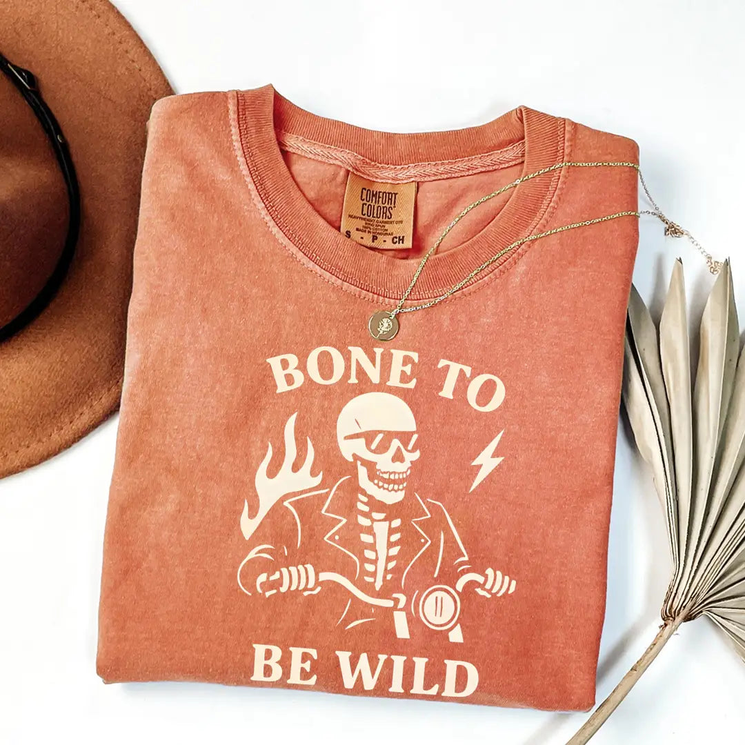 Funny Skeleton Halloween Comfort Colors T-Shirt alternate product view in Yam.