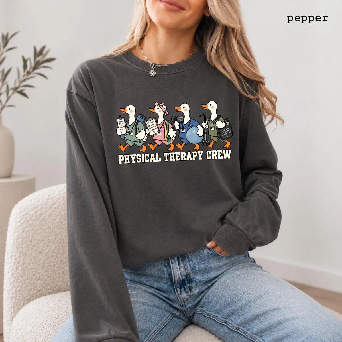 Pepper Comfort Colors 1717 T-shirt with Physical Therapy design
