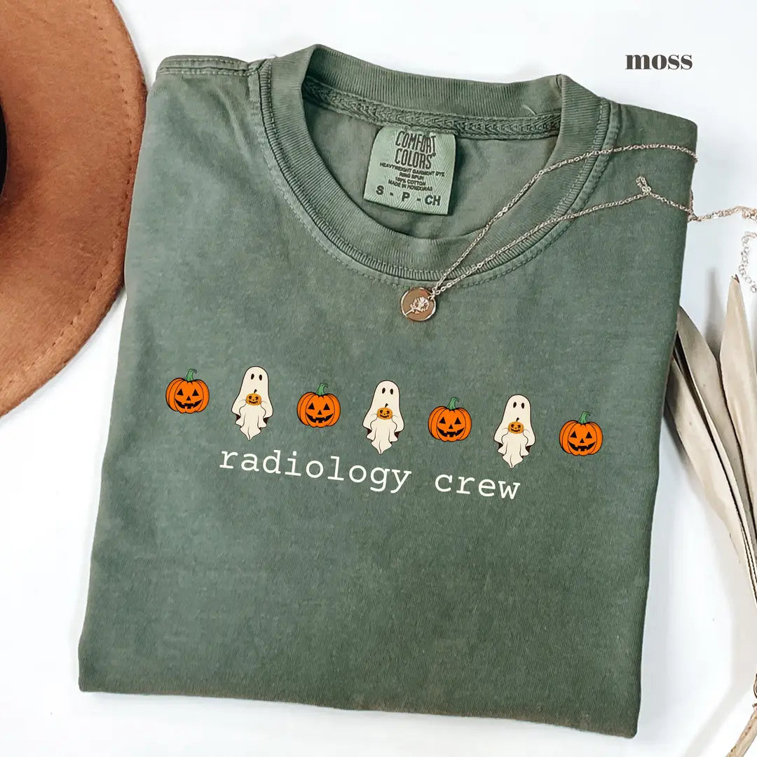Moss Comfort Colors 1717 T-shirt with Radiology Crew design view 2