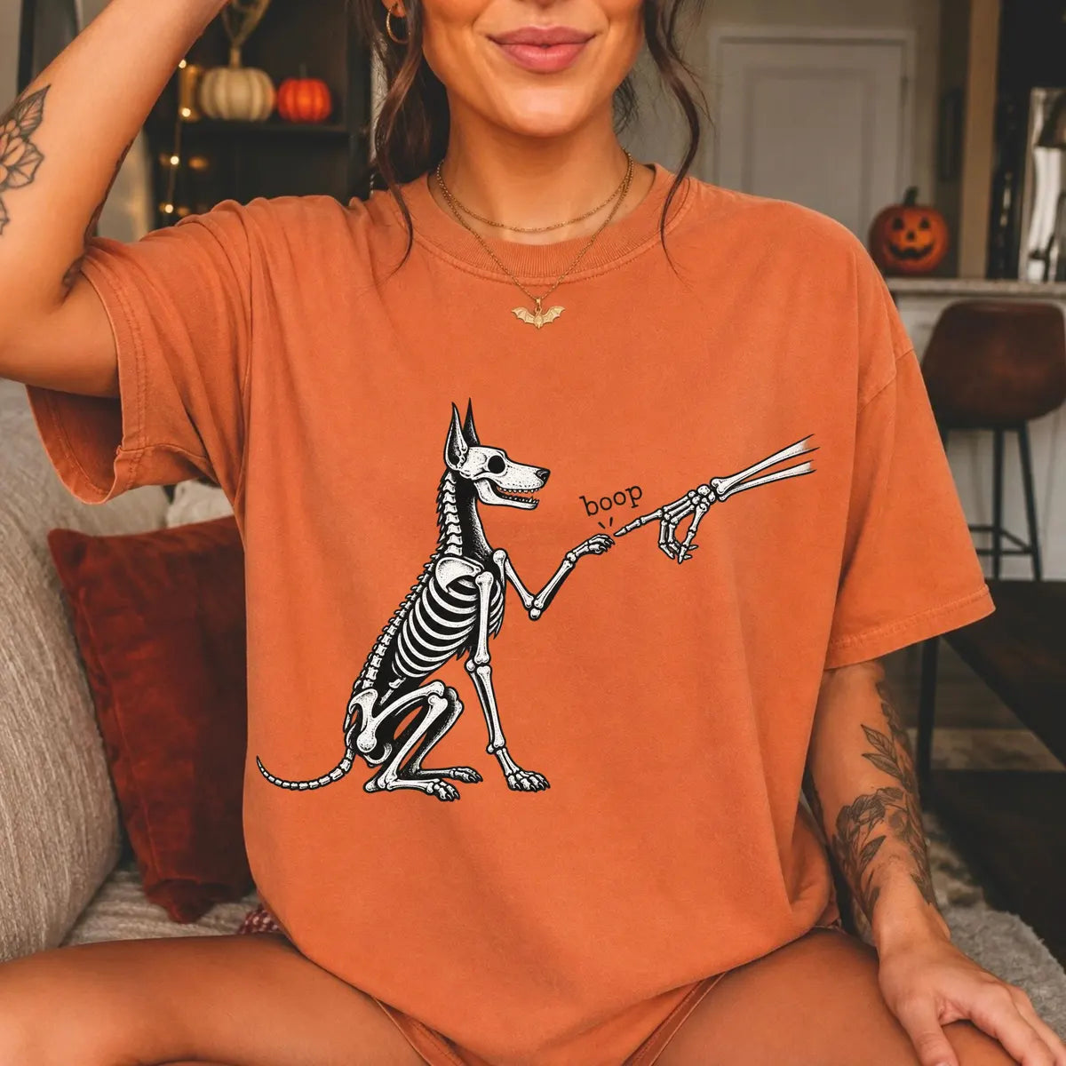 Comfort Colors 1717 T-shirt with Dog Skeleton design alternate view