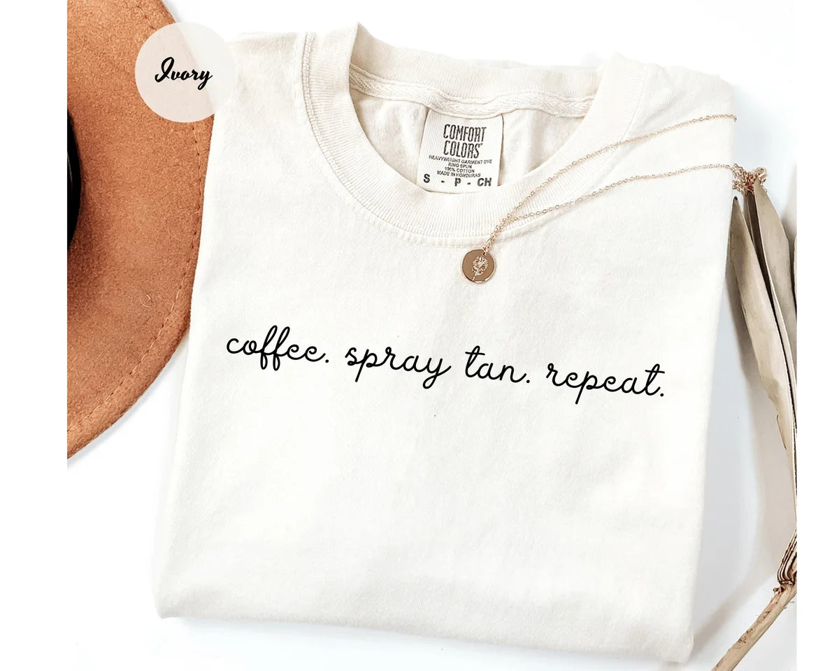 Ivory Comfort Colors 1717 T-shirt with Spray Tan Artist design