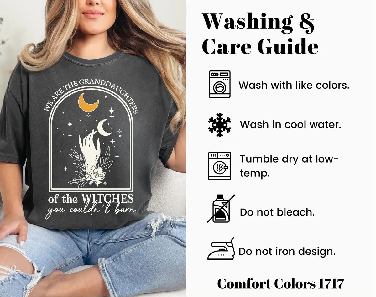 Comfort Colors T-Shirt care instructions card.