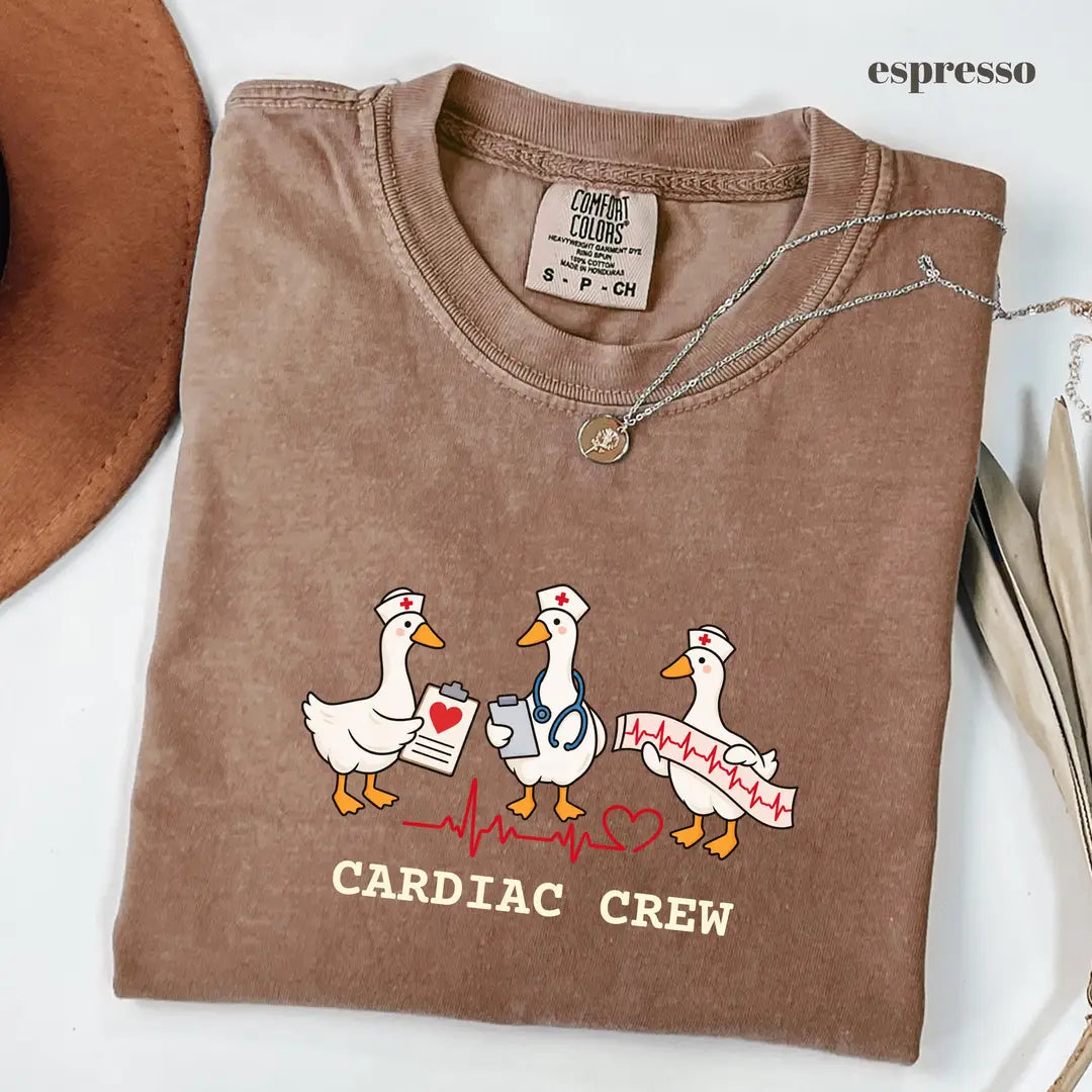 Espresso Comfort Colors 1717 T-shirt with Cardiac Nurse design