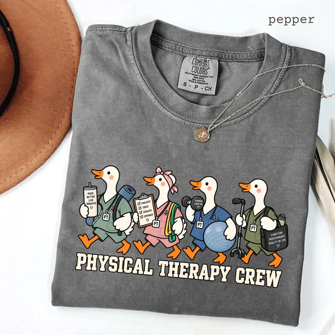 Pepper Comfort Colors 1717 T-shirt with Physical Therapy design view 2
