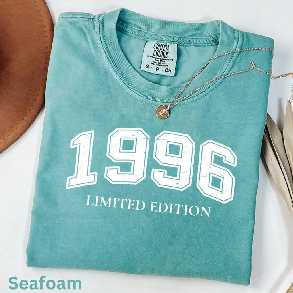 Comfort Colors 1717 T-shirt with Birth year design, alternate product view.