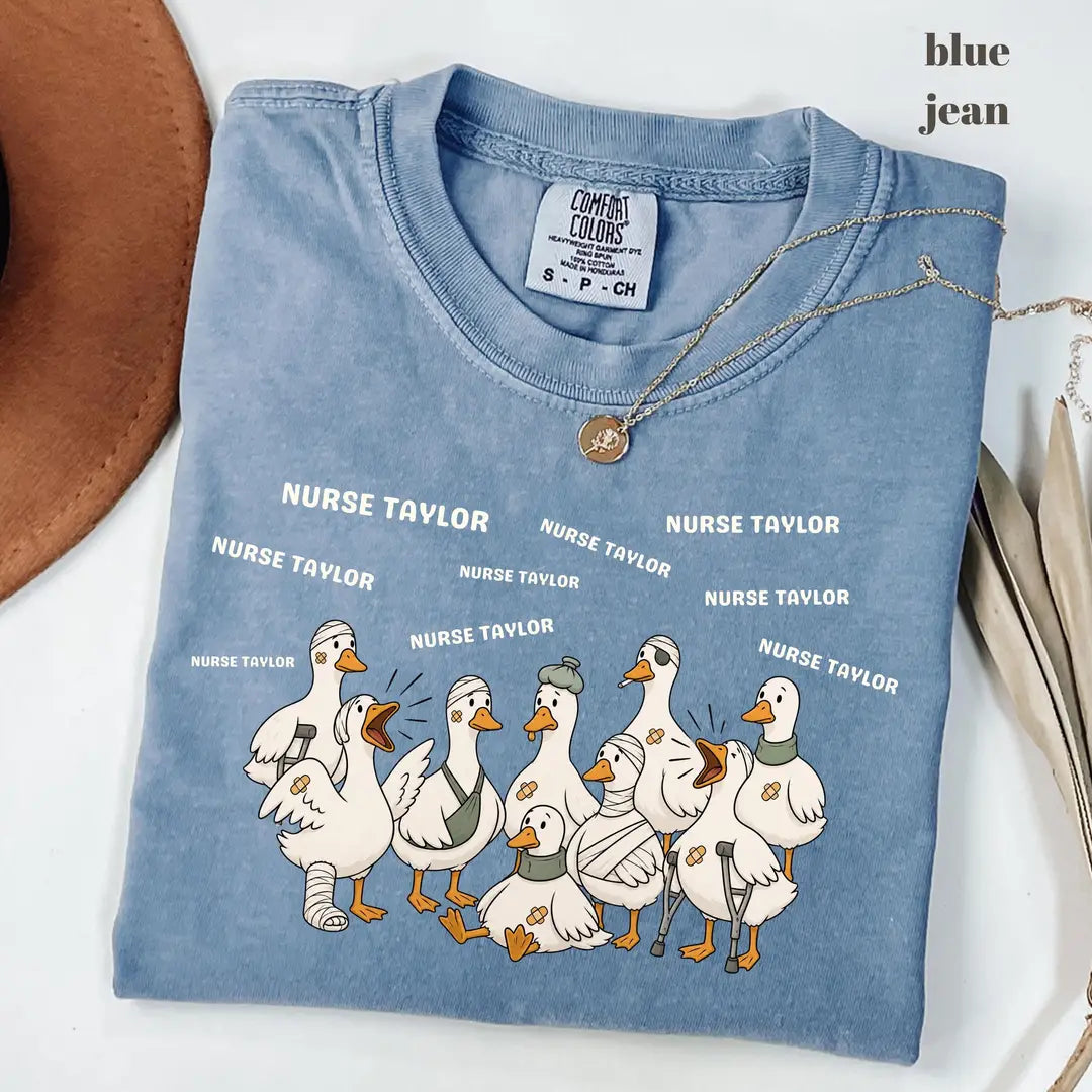 Blue Jean Comfort Colors 1717 T-shirt with Nurse design