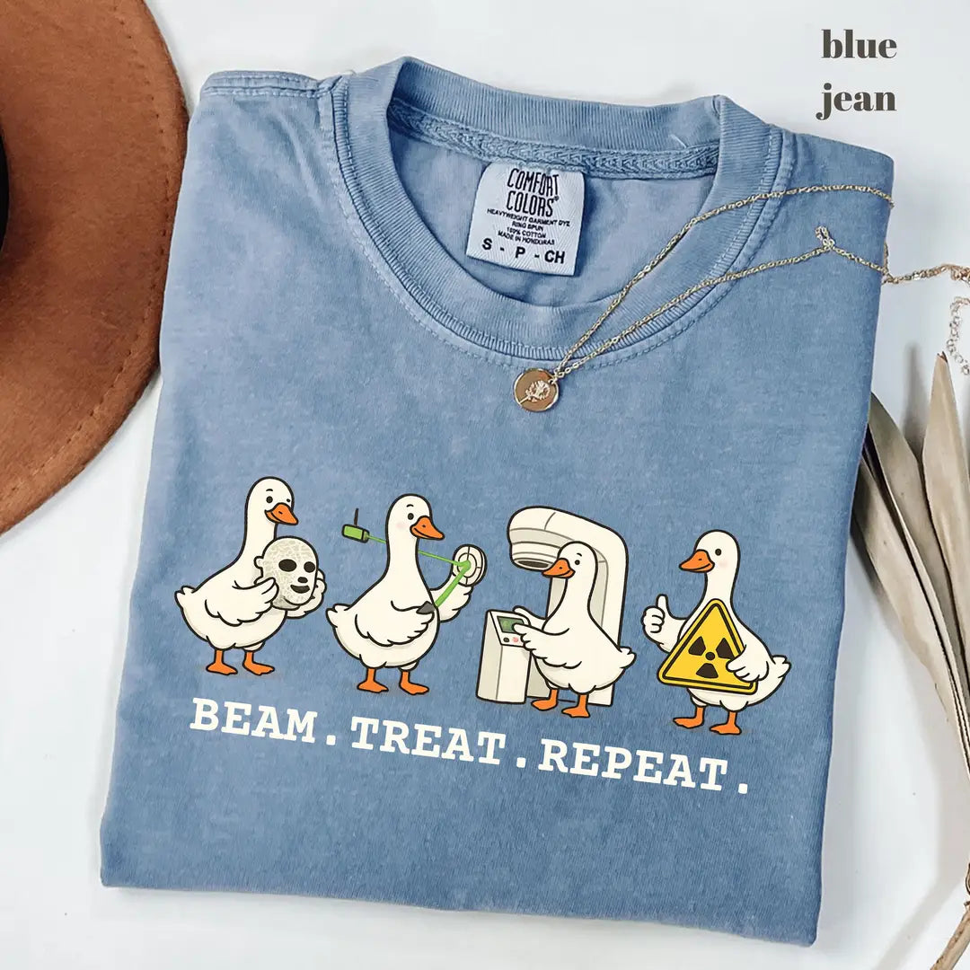 Blue Jean Comfort Colors 1717 T-shirt with Beam Treat Repeat design
