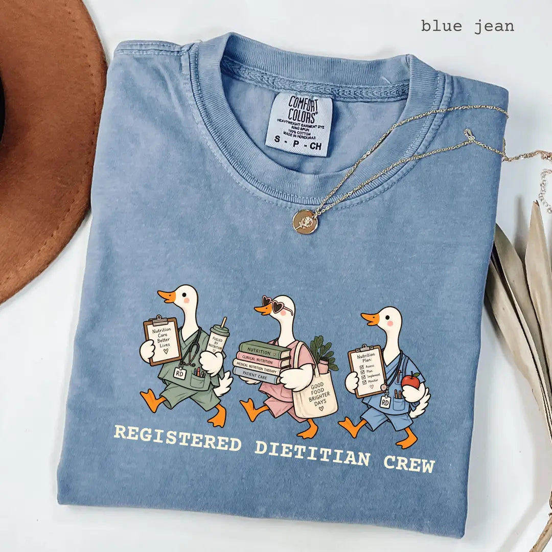 Blue Jean Comfort Colors 1717 T-shirt with Registered Dietitian design view 2