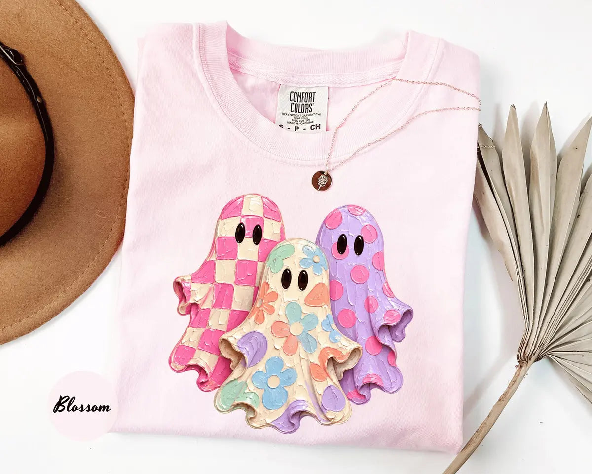 Comfort Colors 1717 T-shirt with Halloween Ghost design alternate view view 2