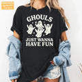 Ghouls Just Wanna Have Fun - Ghost Halloween Comfort Colors T-Shirt alternate product view in Black.
