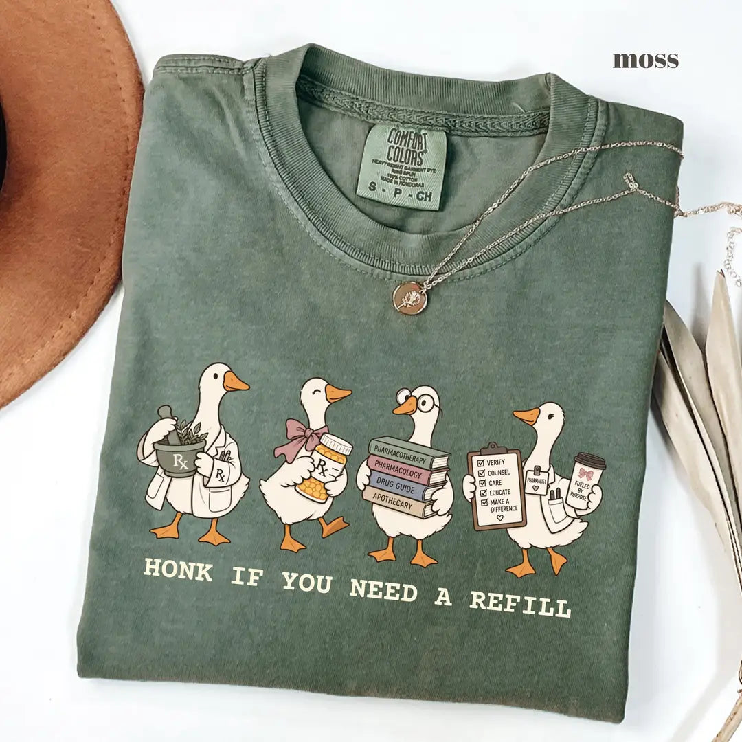 Moss Comfort Colors 1717 T-shirt with Pharmacist design view 2