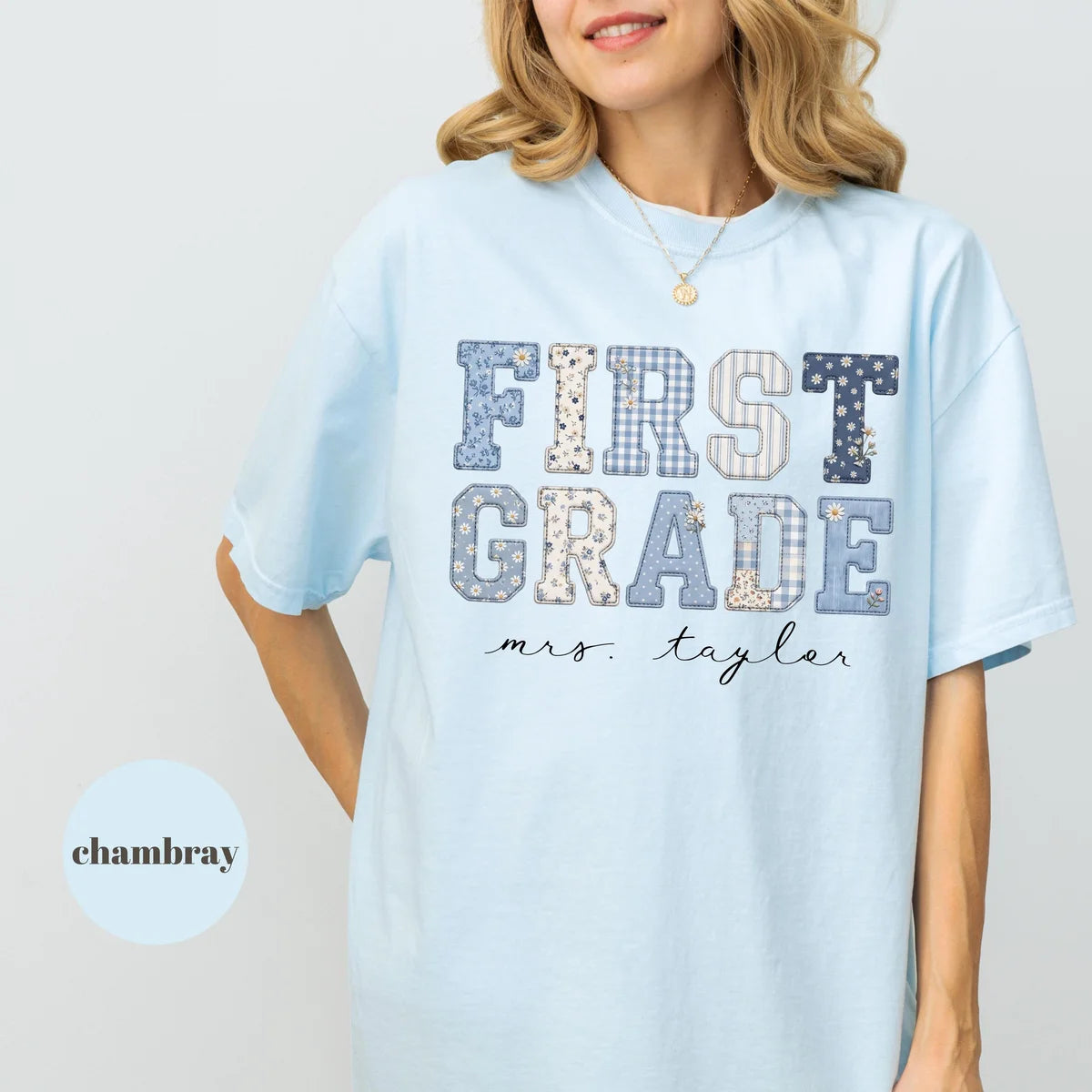 Comfort Colors 1717 T-shirt with First Grade Teacher design alternate view