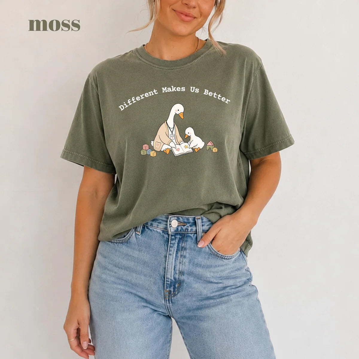 Moss Comfort Colors 1717 T-shirt with Different Makes Us Better design
