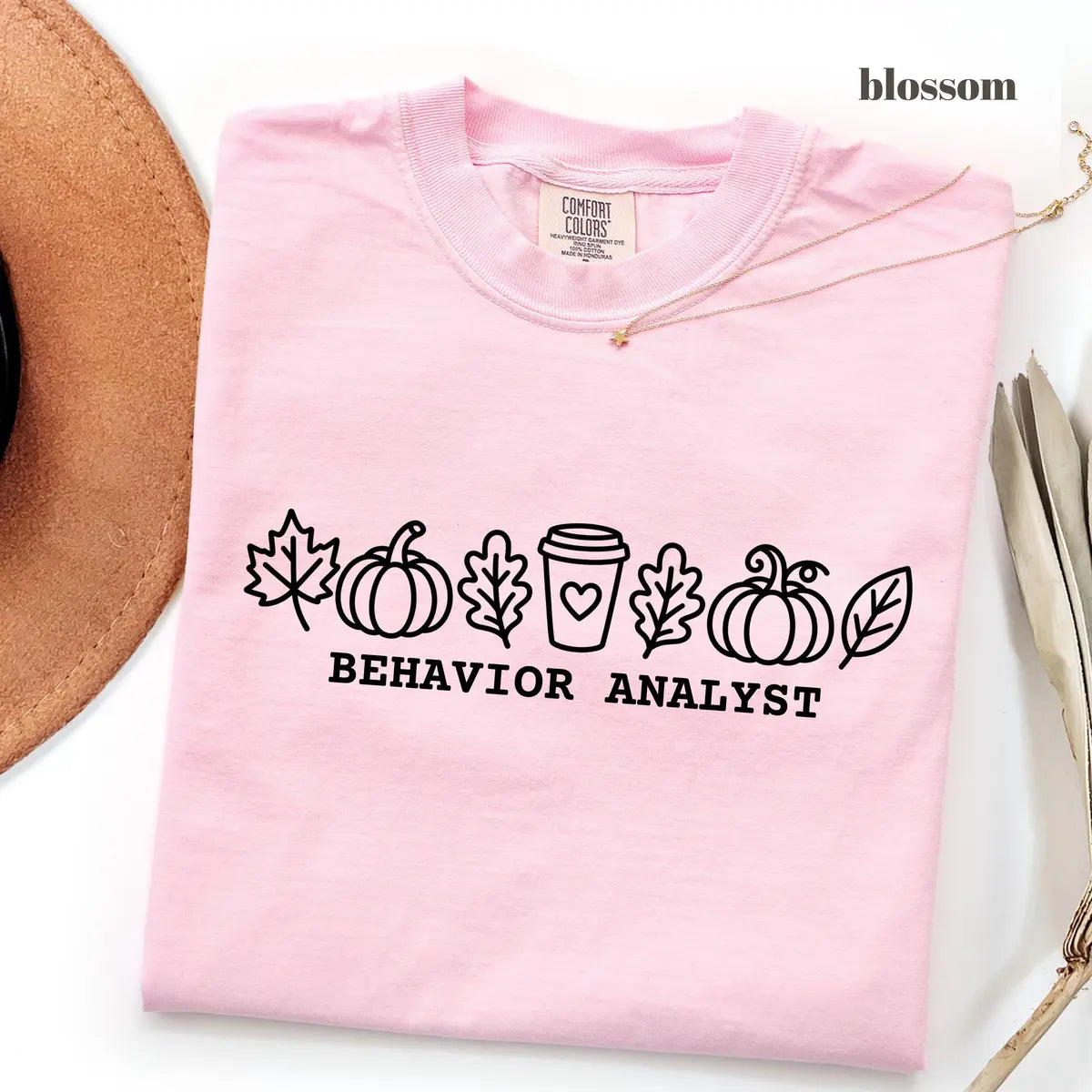 Blossom Comfort Colors 1717 T-shirt with Fall Behavior Analyst design