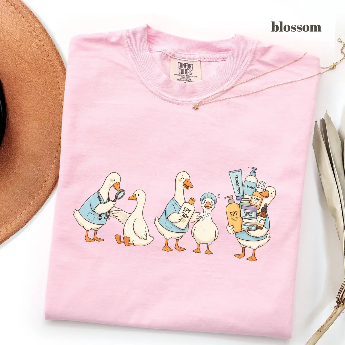 Blossom Comfort Colors 1717 T-shirt with Dermatology Nurse design