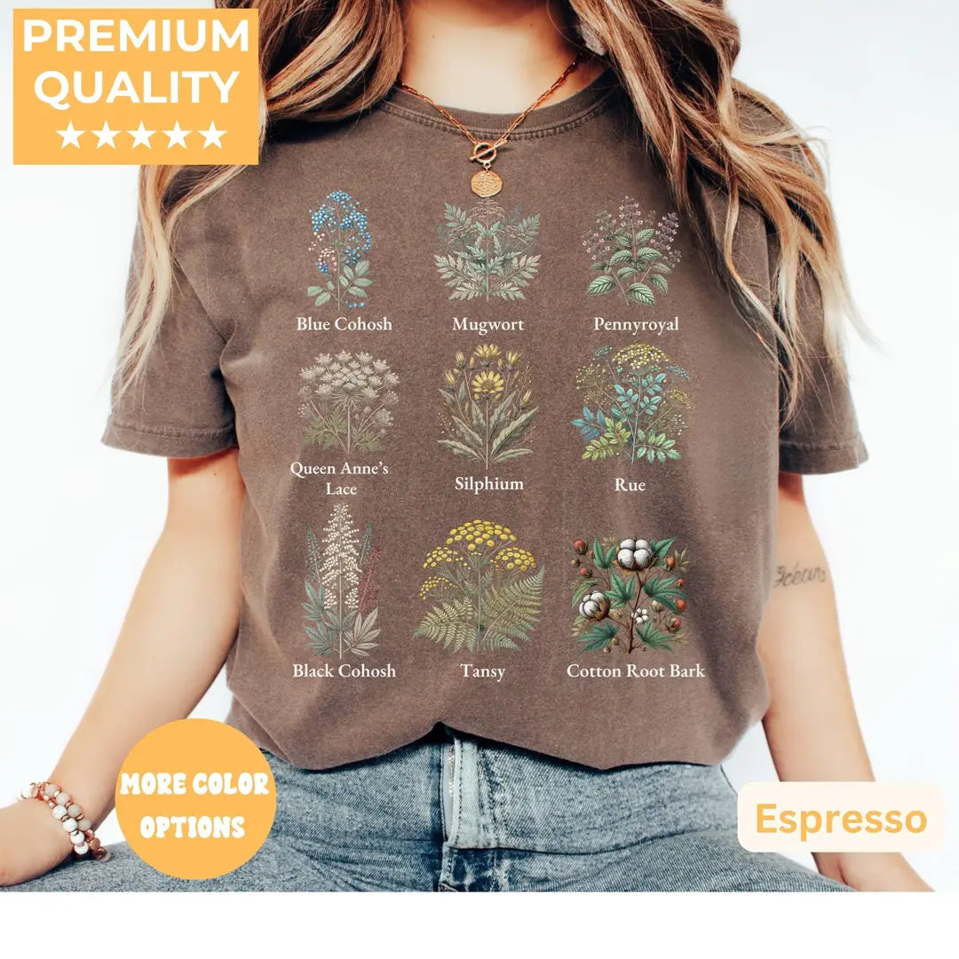 Comfort Colors 1717 T-shirt with Subtle Pro Choice Womens Rights Pro Choice F The Patriarchy My Body My Choice Abortion Plant Pro Choice Herbs design, alternate product view.