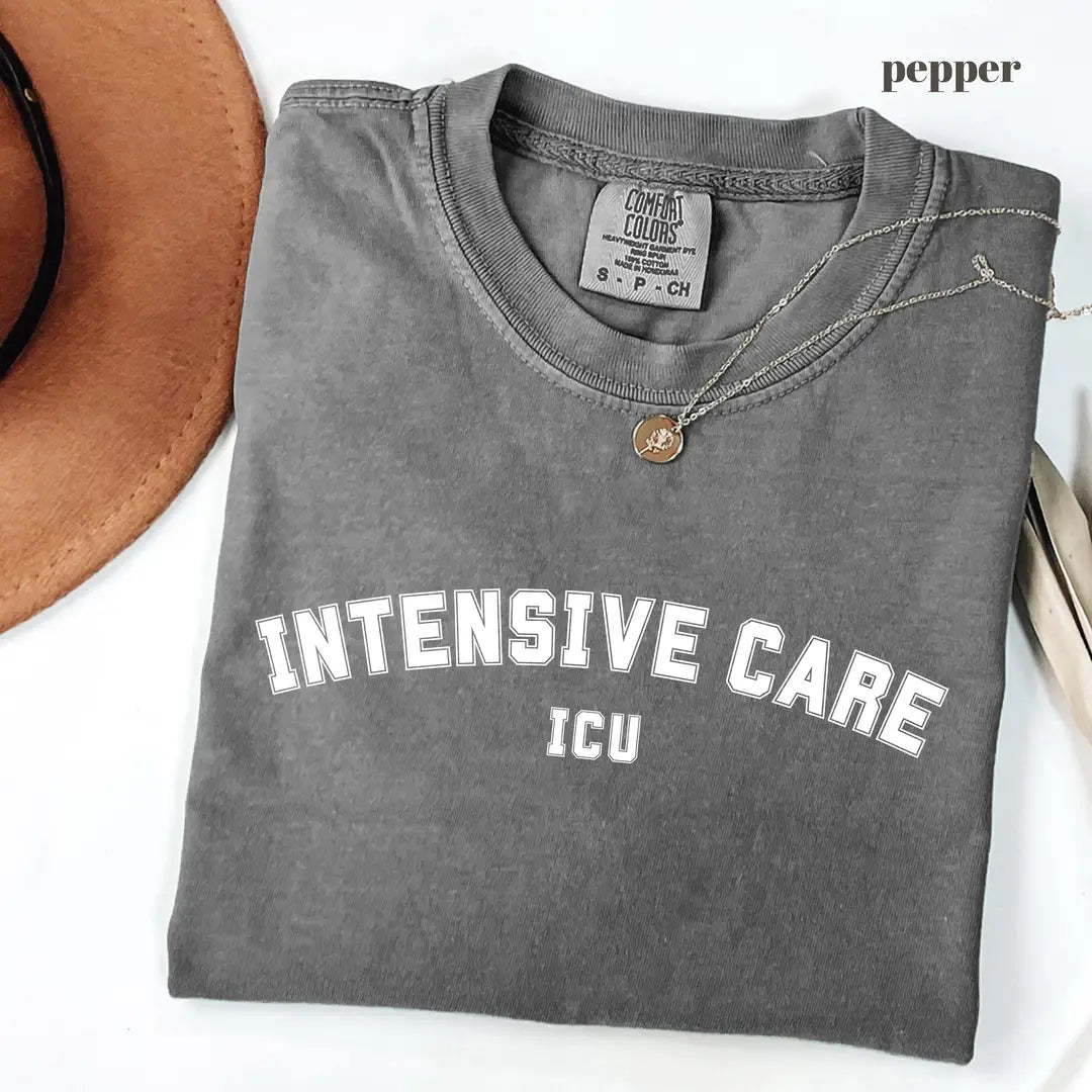 Pepper Comfort Colors 1717 T-shirt with ICU Nurse design