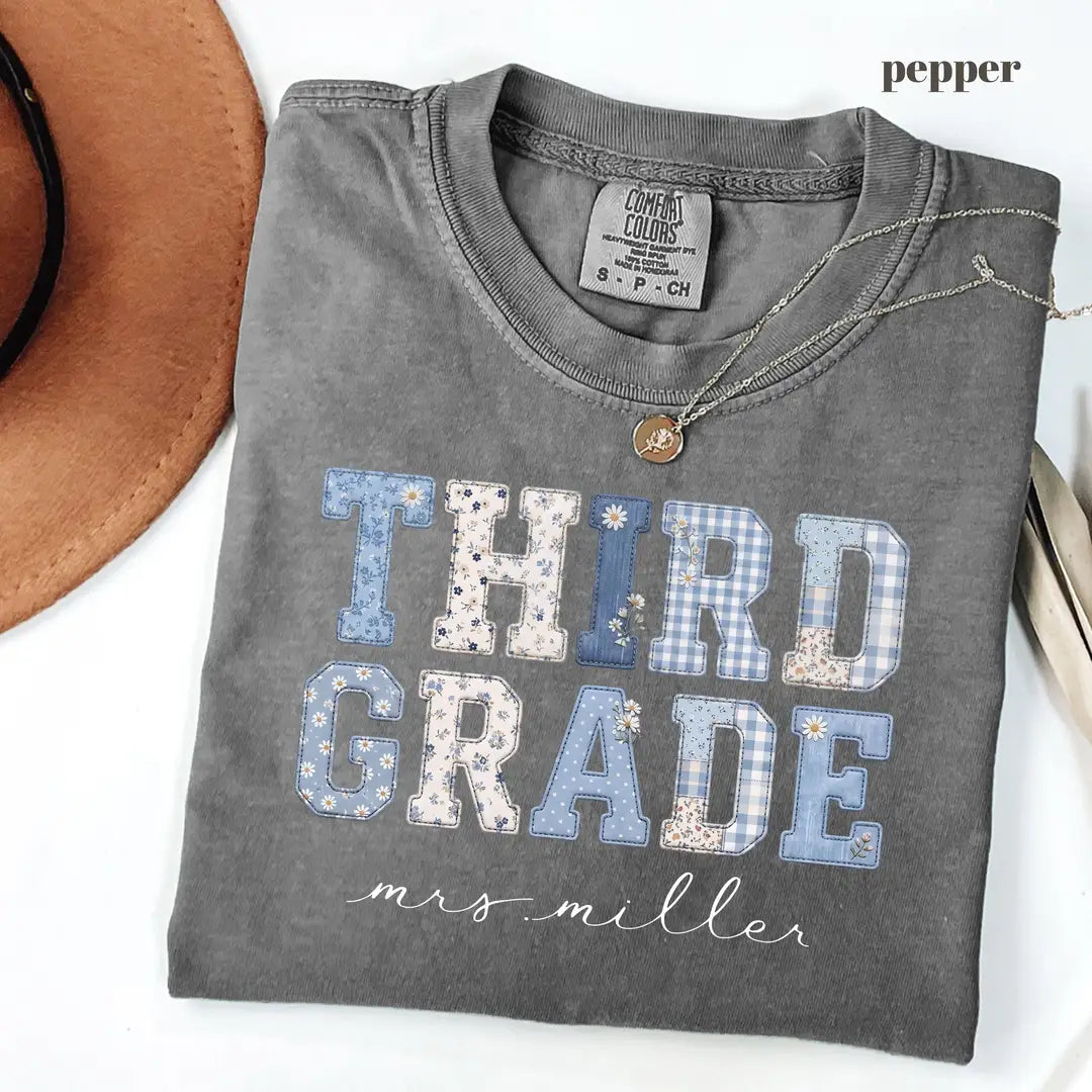 Pepper Comfort Colors 1717 T-shirt with Third Grade Teacher design