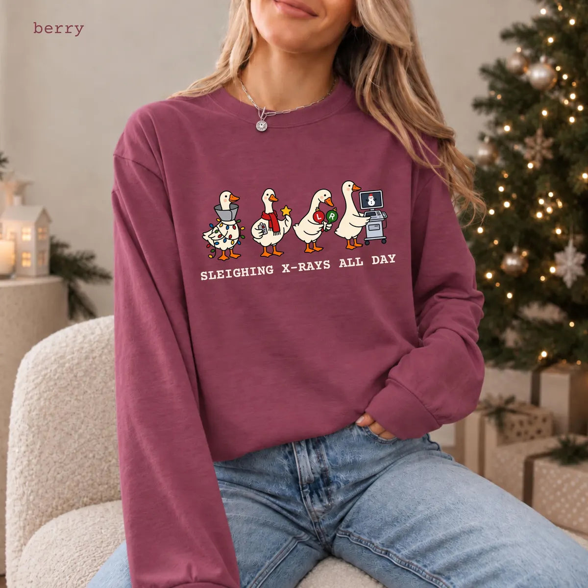 Comfort Colors 1717 T-shirt with Radiology Christmas design worn by a model