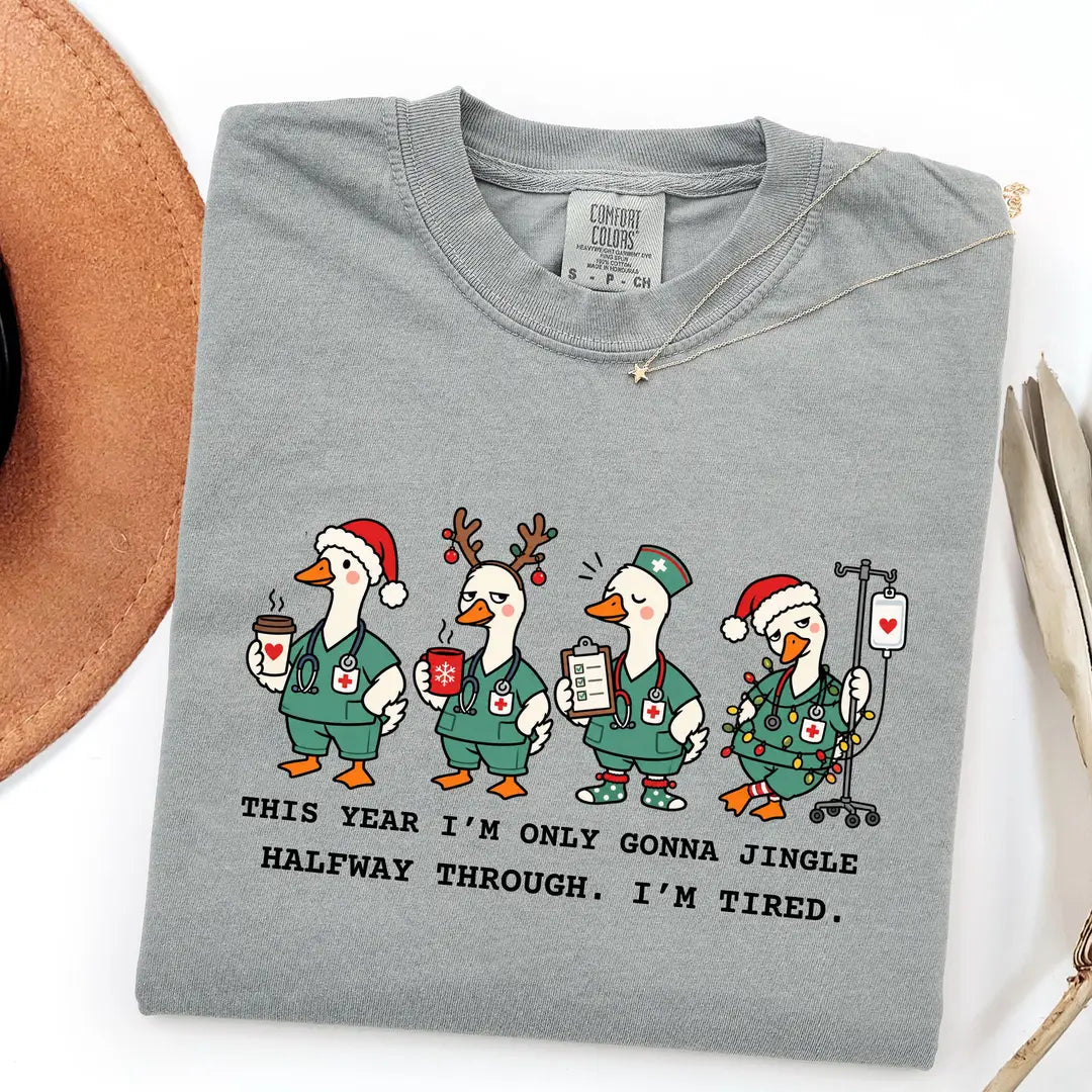 Comfort Colors 1717 T-shirt with Christmas Nurse design alternate view view 7