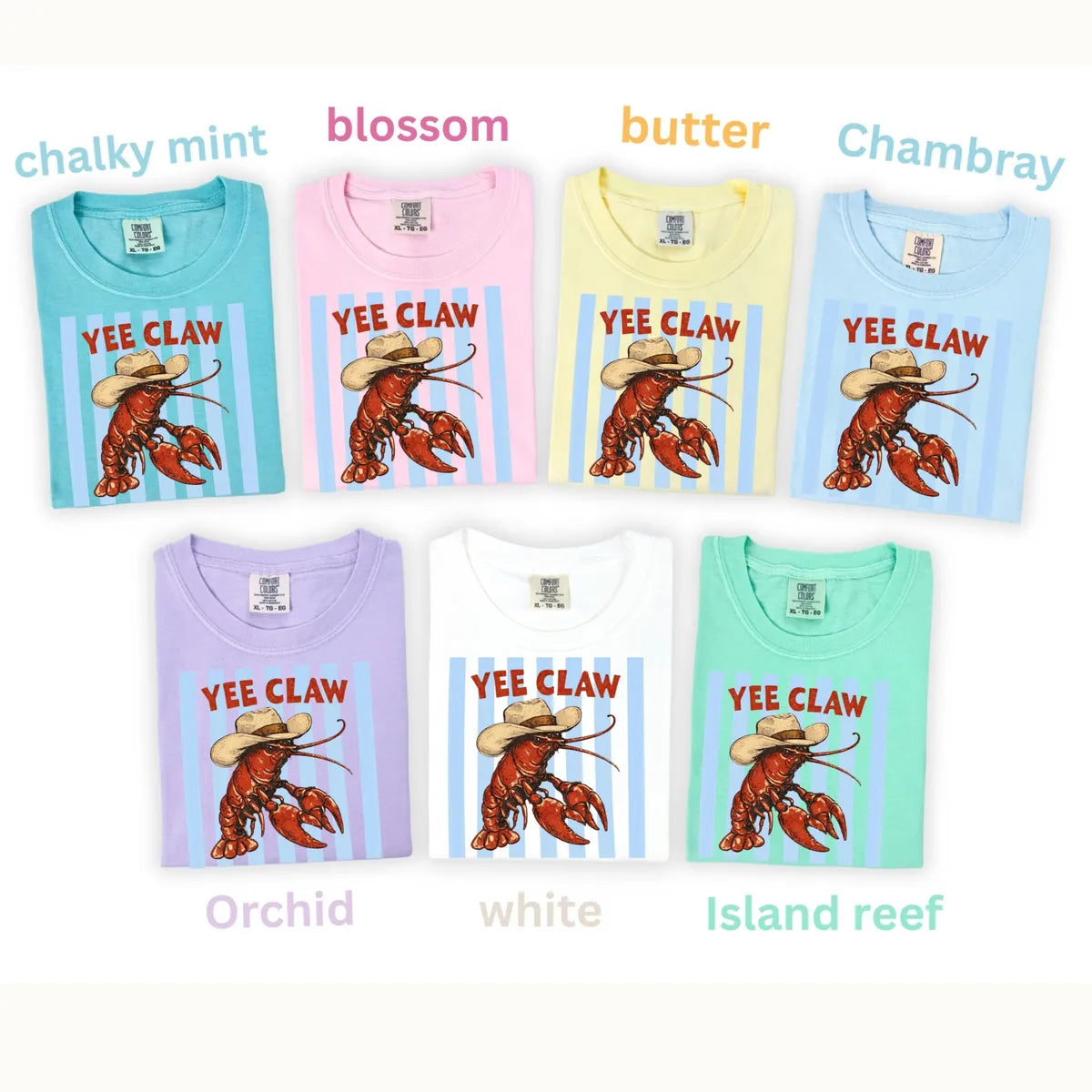 Comfort Colors 1717 T-shirt with Lobster design, alternate product view.