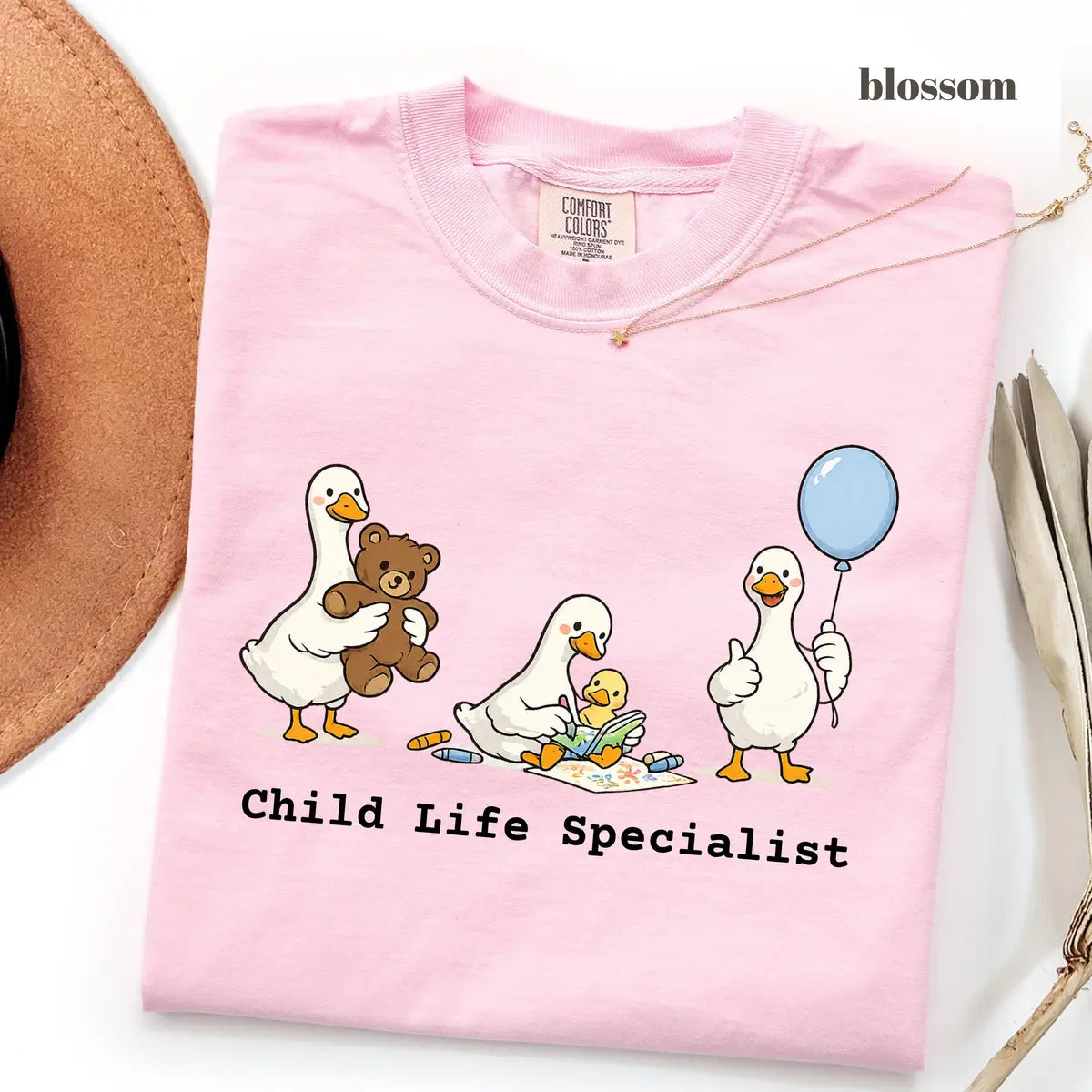 Blossom Comfort Colors 1717 T-shirt with Child Life Specialist design