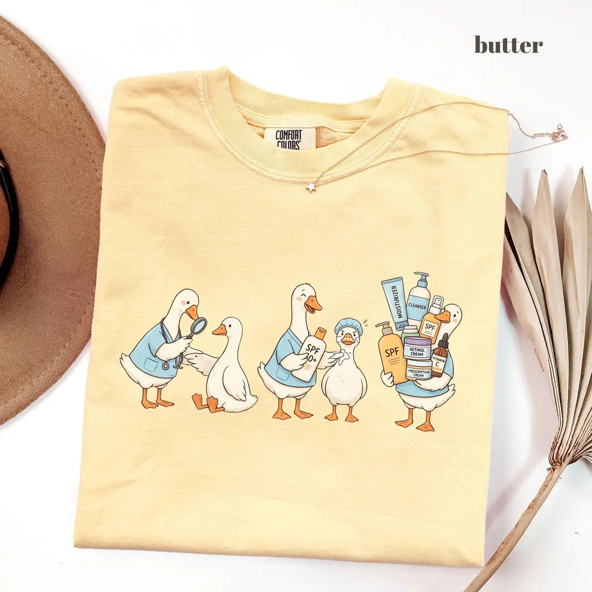 Butter Comfort Colors 1717 T-shirt with Dermatology Nurse design